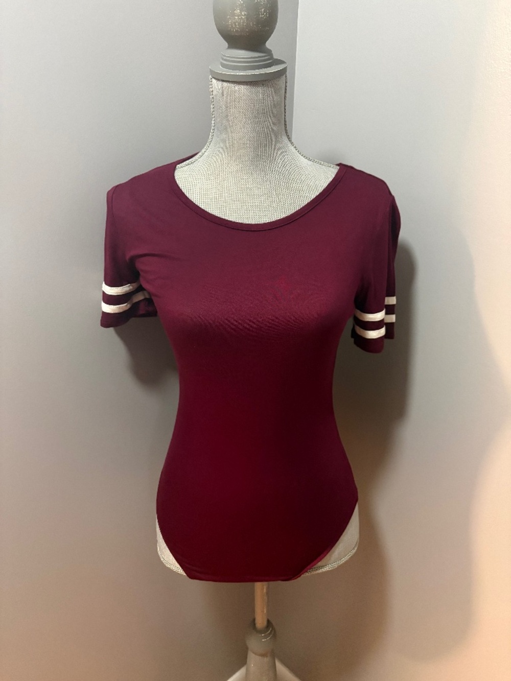 Medium 2 Sable Burgundy Short Sleeve Bodysuit